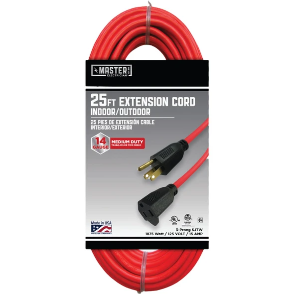 Master Electrician 25 Ft. 14/3 Heavy-Duty Outdoor Extension Cord 63025ME