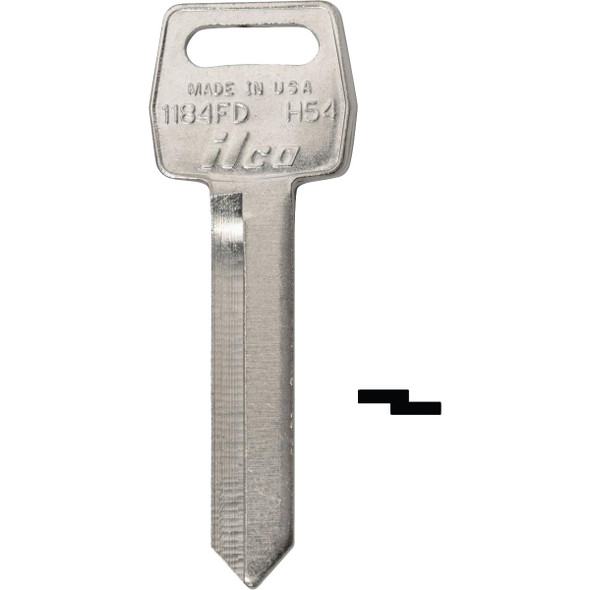 ILCO Ford Nickel Plated Automotive Key, H54 / 1184FD (10-Pack) IAL01071002