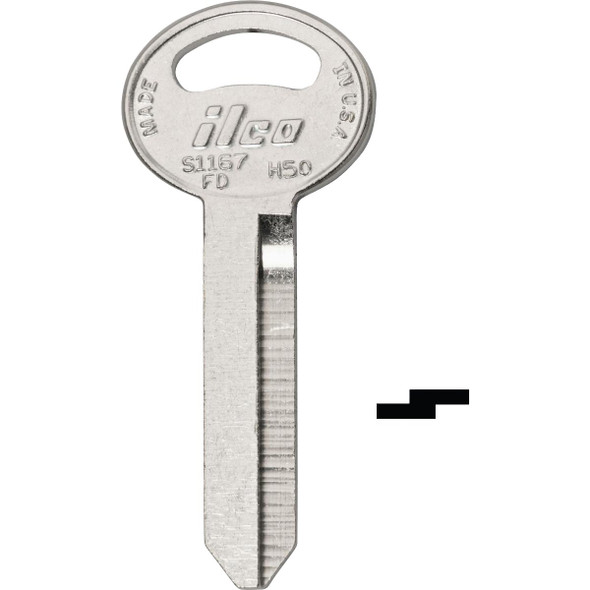 ILCO Ford Nickel Plated Automotive Key H50 / S1167FD (10-Pack) IAL5975700B