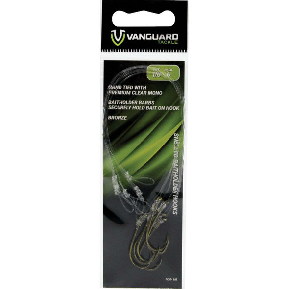 Vanguard Size 6 Baitholder Bronze Snelled Hooks (6-Pack) V30-6