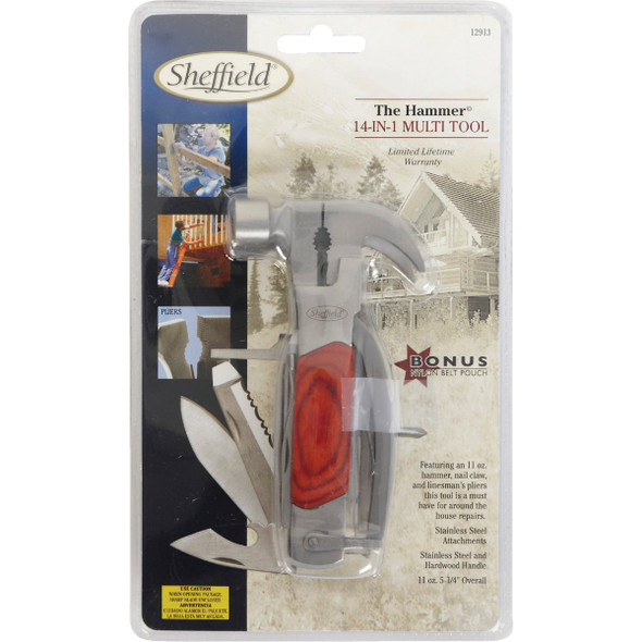 Sheffield 14-In-1 Stainless Steel & Wood Multi-Tool 12913 815012
