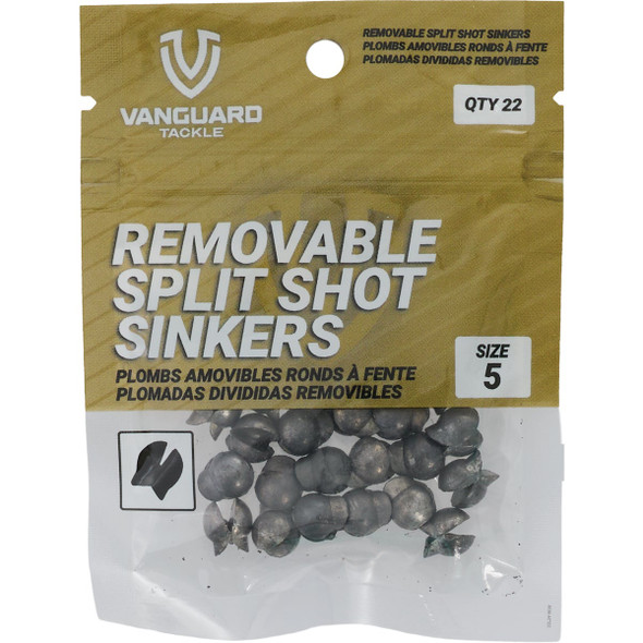 Vanguard Size 5  Removable Split Shot Sinker (20-Pack) VREMS5 834084