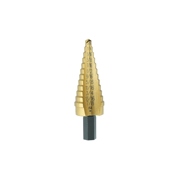 Unibit® Titanium Fractional Self-Starting, 3/16 in to 7/8 in, 12 Steps