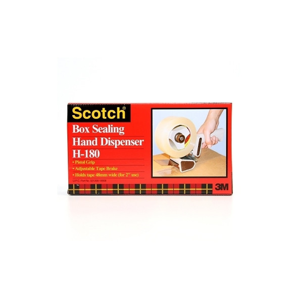 Box Sealing Tape Dispenser, H180, 2 in W, Gray