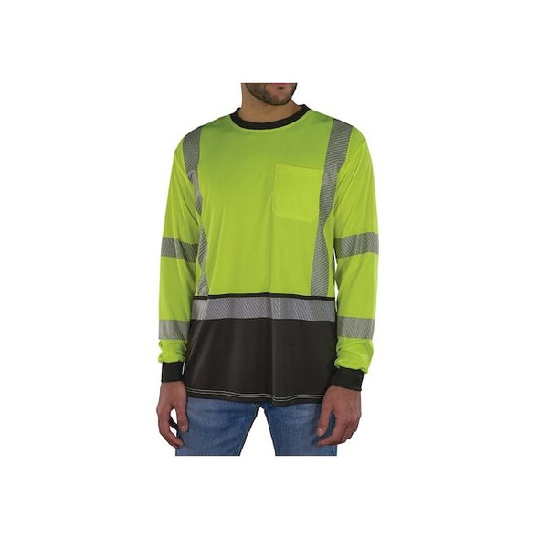 Ergodyne Hi-Vis Shirt,M,Lime,Long Sleeve 22293