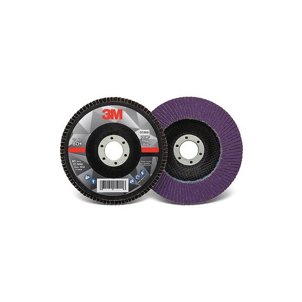 3m Flap Disc,5 in Dia, 7/8 in Arbor,80 Grit 60440351520 Pack of 10