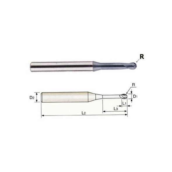 Yg-1 Tool Helix AlCrN Ball End Mill,5/16x9/16x4 GMF16977