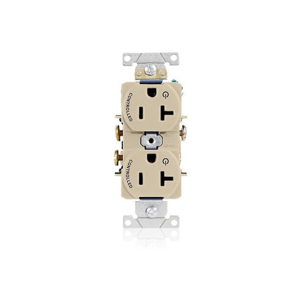 Leviton Duplex Receptacle Outlet,20A,Ivory,125V 5362-S2I