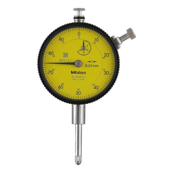 Mitutoyo Dial Indicator,0 to 20 mm,Yellow 2050A-01