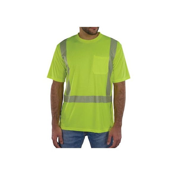 Ergodyne Hi-Vis Shirt,L,Lime,Short Sleeve 22234
