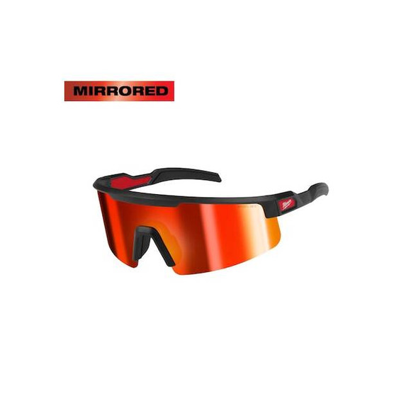 Milwaukee Tool Safety Glasses,Black,Nylon,Red 48-73-2500