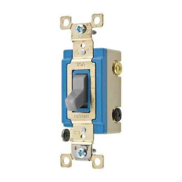 Bryant Wall Switch, 2 hp, Toggle, 15 A, Gray 4804GRY