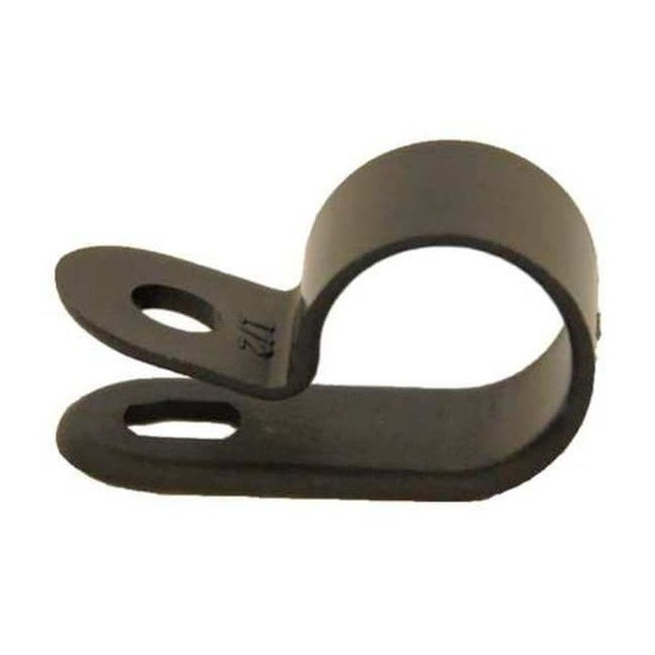 Cable Clamp, Nylon 6/6, 3/8 in Bundle Dia., Black, 100 PK