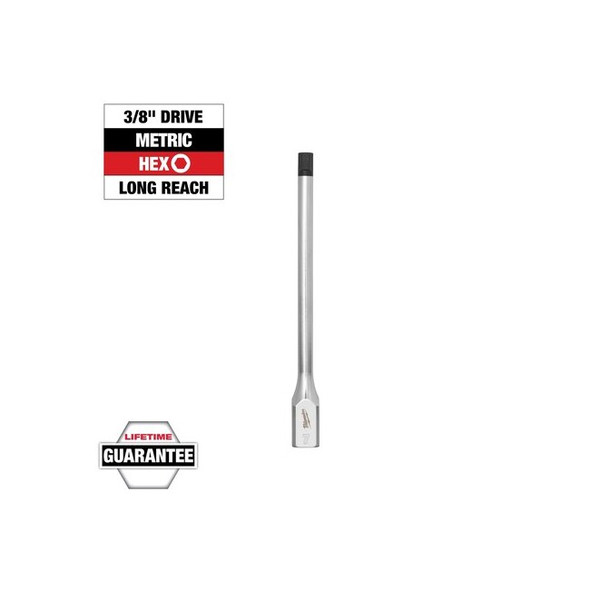 Milwaukee Tool Bit Socket,3/8" Drive,Chrome,S2 Steel 45-34-1085