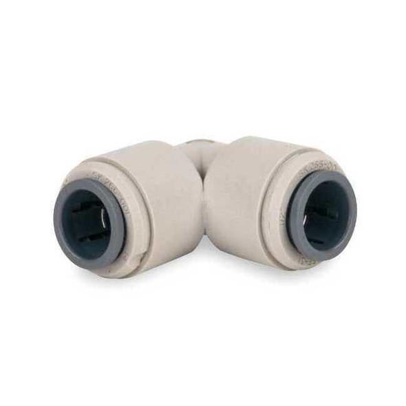 Push-Fit Elbow Fitting, 3/16 in Tube Size, Acetal, Gray, 10 PK