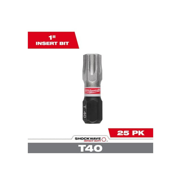 Milwaukee Tool Insert Bit,Black Oxide,Impact,PK25 48-32-4138
