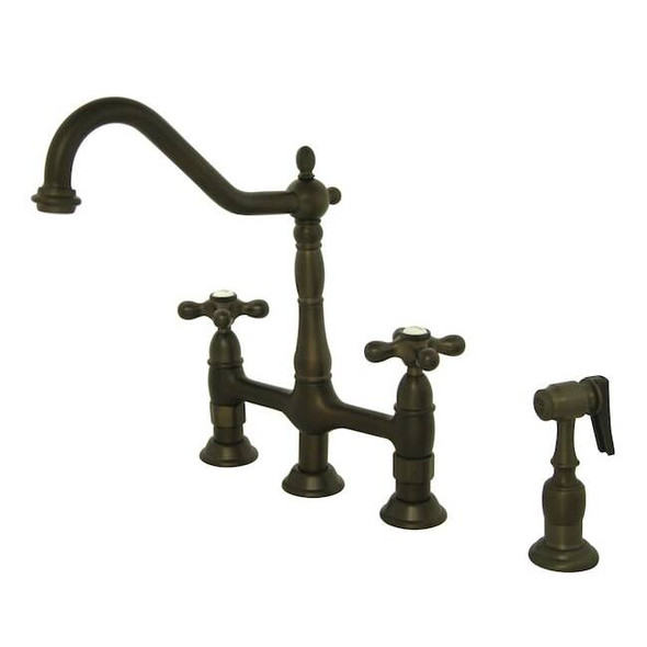 KS1275AXBS 8" Kitchen Bridge Faucet with, Manual, 8" Mount, 2 Hole