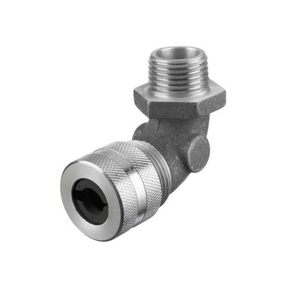 Hubbell Wiring Device-Kellems Liquid Tight Connector,3/8in.,90 deg,Blk NHC1010