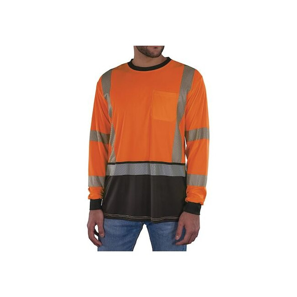 Ergodyne Hi-Vis Shirt,XL,Orange,Long Sleeve 22305