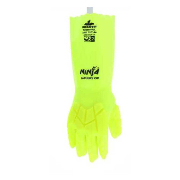 Mcr Safety ChemResistantGloves,Lime,Gauntlet,M,PR N2659HVLM