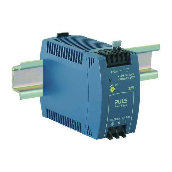 DC Power Supply, 100/240V AC, 12/15V DC, 36 W, 2.5 A, 2.8 A, DIN Rail