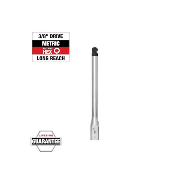 Milwaukee Tool Bit Socket,3/8" Drive,Chrome,S2 Steel 45-34-1102