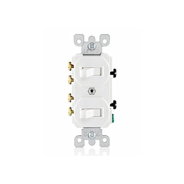 Leviton Wall Switch, Toggle, 15 A, White 5243-W