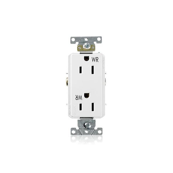 Leviton Receptacle Outlet,15A,White,125V WDR15-W