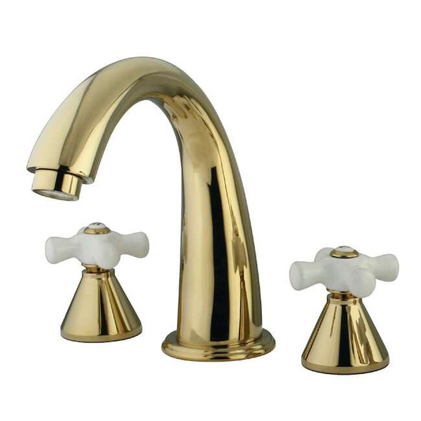 Kingston Brass Roman Tub Faucet, Polished Brass, Deck Mount KS2362PX