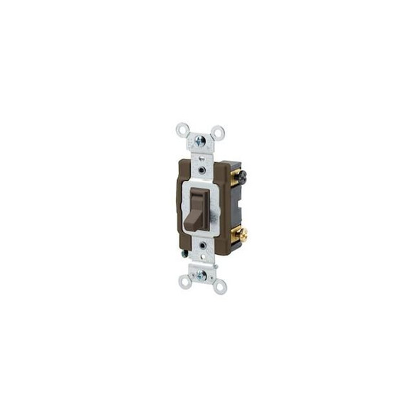 Leviton WallSwitch,1hp,Toggle,20A,Brown,PK1 54522-2
