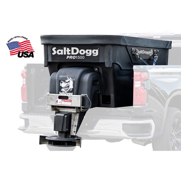 SaltDogg PRO1500 1.5 Cubic Yard Electric Poly Hopper Spreader - Auger
