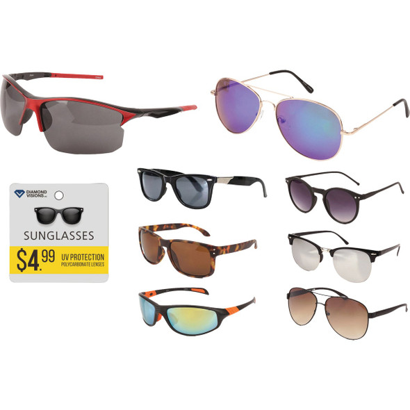 Diamond Visions Assorted Fashion Sunglasses 11-4055 Pack of 72
