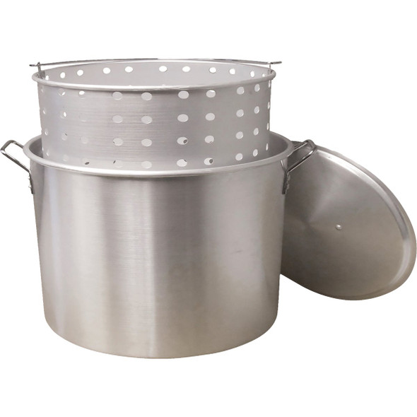 King Kooker 60 Qt. Aluminum Outdoor Boiling Pot with Basket and Lid KK60