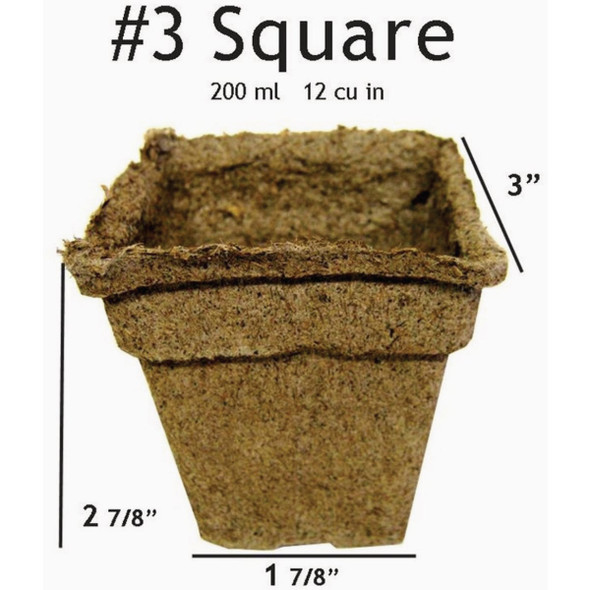 Summit CowPots #3 Square Cow Manure Grow Pot (12-Pack) 00103 733567