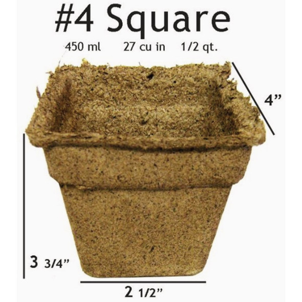 Summit CowPots #4 Square Cow Manure Grow Pots (12-Pack) 00102 752519
