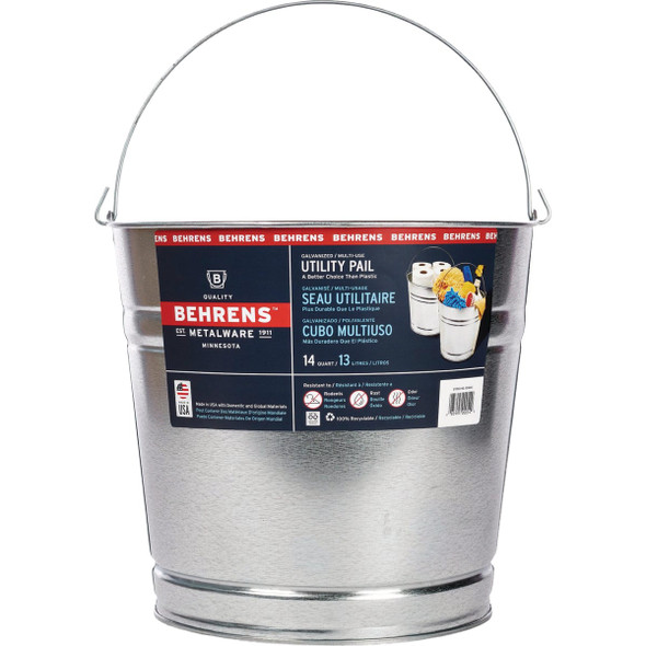 Behrens 14 Qt. Galvanized Steel Pail 1214GS