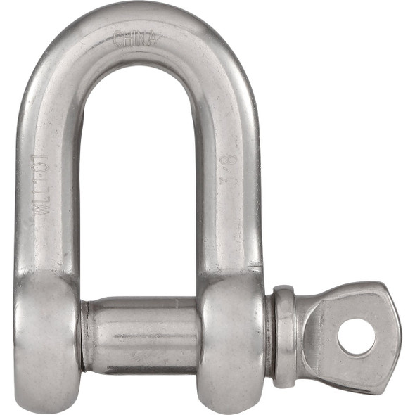 National D Shackles, Stainless Steel, 3/8 In. N100-356