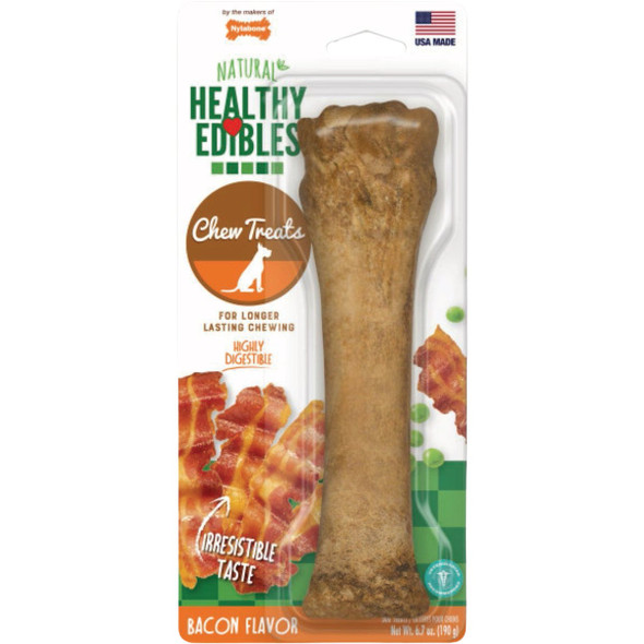 Nylabone Healthy Edibles XL Bacon  All-Natural Long Lasting Chew Treat NEB105PX