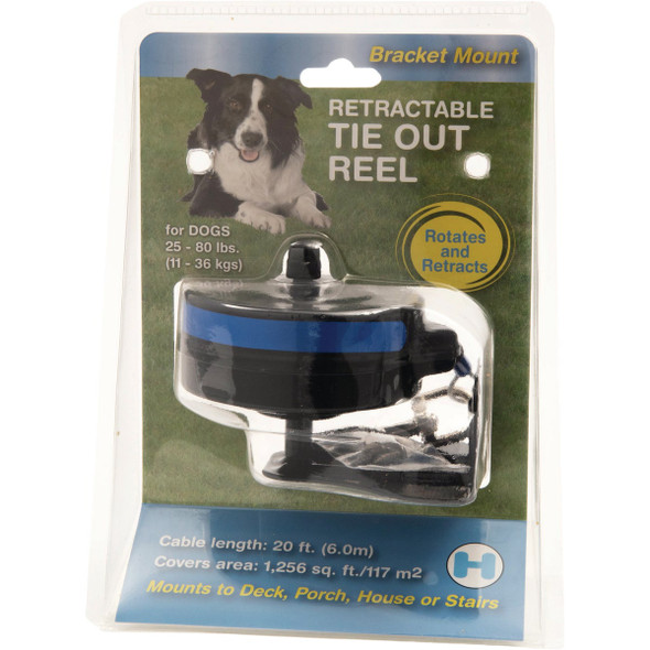 Lixit Retractable Bracket Mount Dog Tie Out with 15 Ft. Cable BMMDCA
