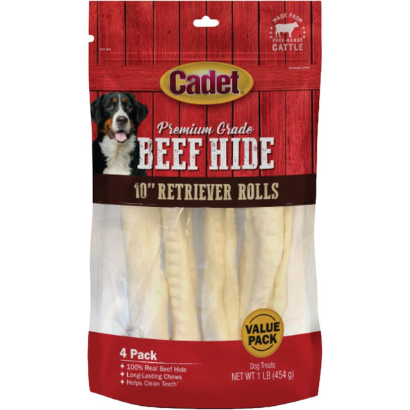 Cadet 10 In. 1 Lb. Premium Grade Beef Hide Retriever Rolls for Dogs C10004
