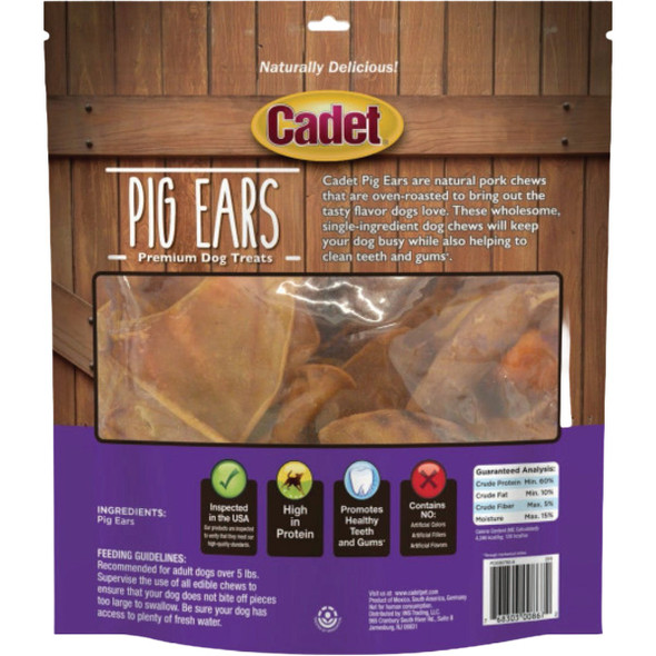 Cadet 10 Oz. Natural Pig Ears for Dogs (12-Pack) C00867 710828