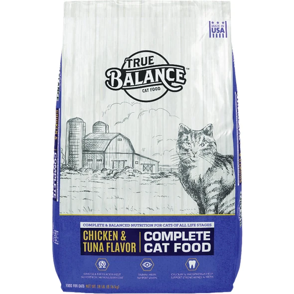 True Balance 18 Lb. Chicken & Tuna Complete Dry Cat Food 12609