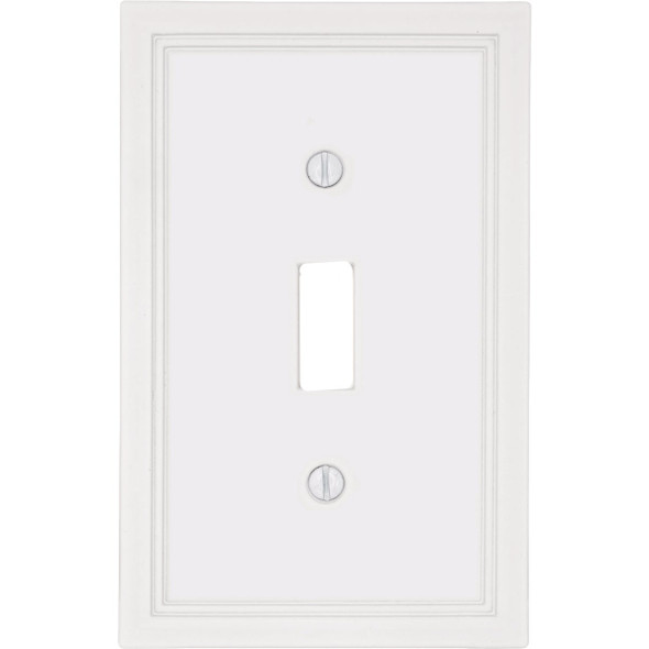 Amerelle Fairbanks 1-Gang White Insulated Bamboo Swich Wall Plate 615T-W