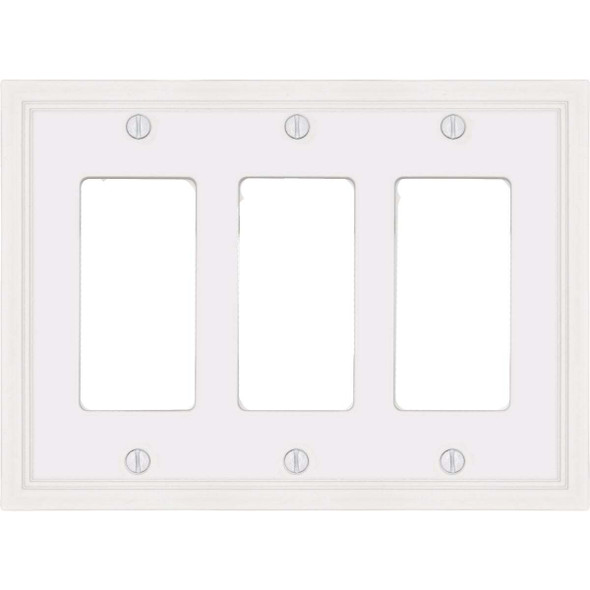 Amerelle Fairbanks 2-Gang White Insulated Bamboo Wall Plate 615RR-W