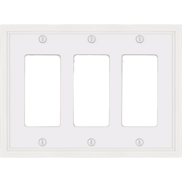 Amerelle Fairbanks 2-Gang White Insulated Bamboo Wall Plate 615RR-W
