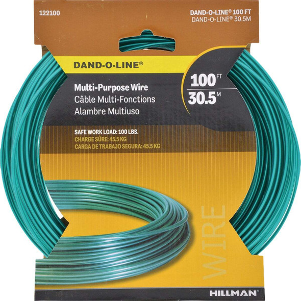 Hillman Dand-O-Line 100 Ft. Fiber Core Green Multi-Purpose Wire 122100