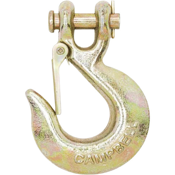 Campbell 1/4 In. Grade 70 Yellow Chromate Clevis Slip Hook with Latch T9504315