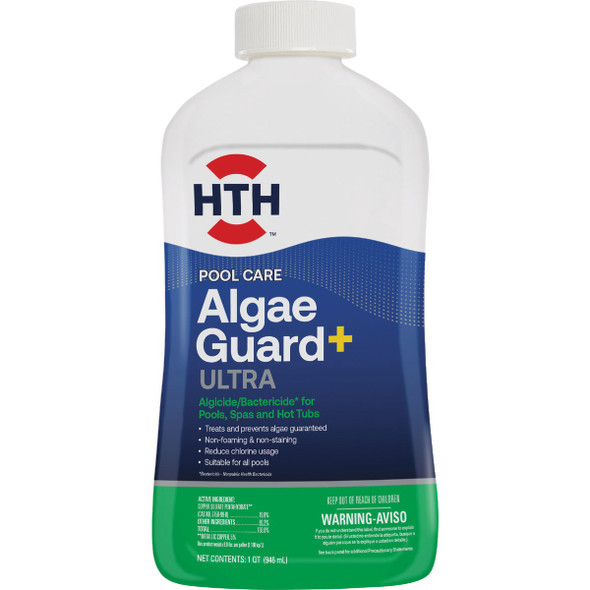 HTH Pool Care Algae Guard Ultra+ 32 Oz. Liquid Algae Control 67244