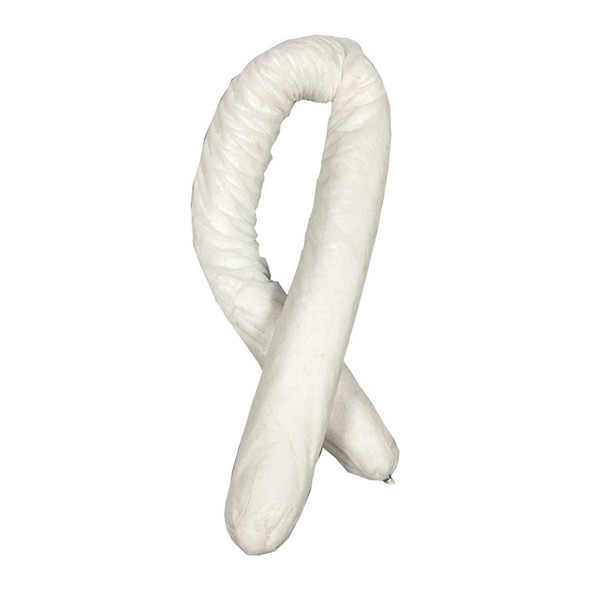 FyterTech Essentials Oil-Only Sorbent Sock, 3" x 8', White, 20/Pkg