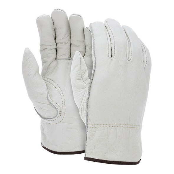 MCR Safety® Industry Grade Leather Drivers, X-Large, Natural, 12/Pair
